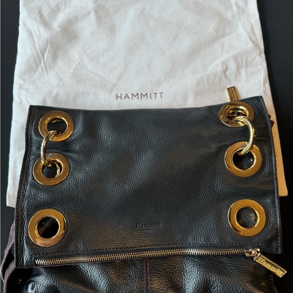 Hammitt Montana Reversible Mahogany Black Leather Large Crossbody Bag - Picture 4 of 10